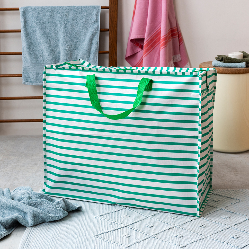 jumbo storage bag - seaside stripes