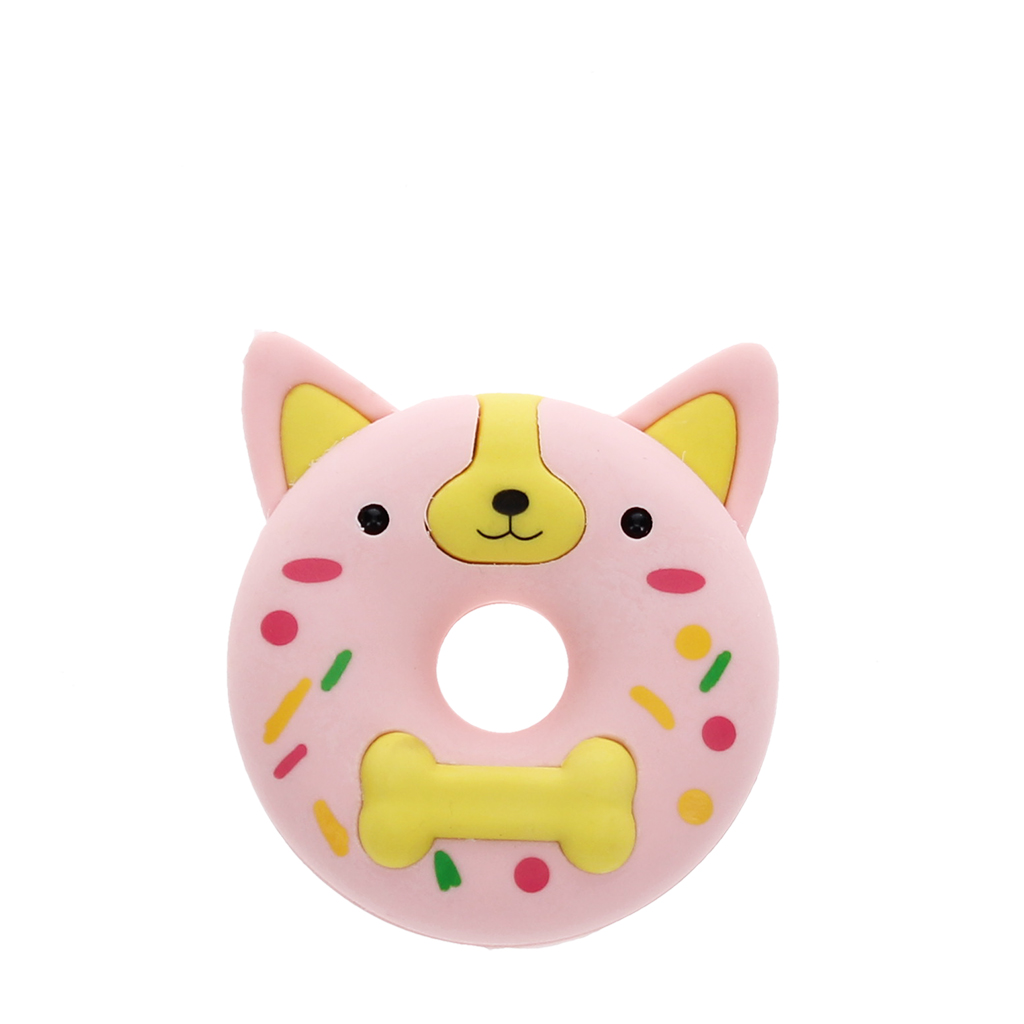 origineller radiergummi in doughnut-form mit tiermotiv - hund