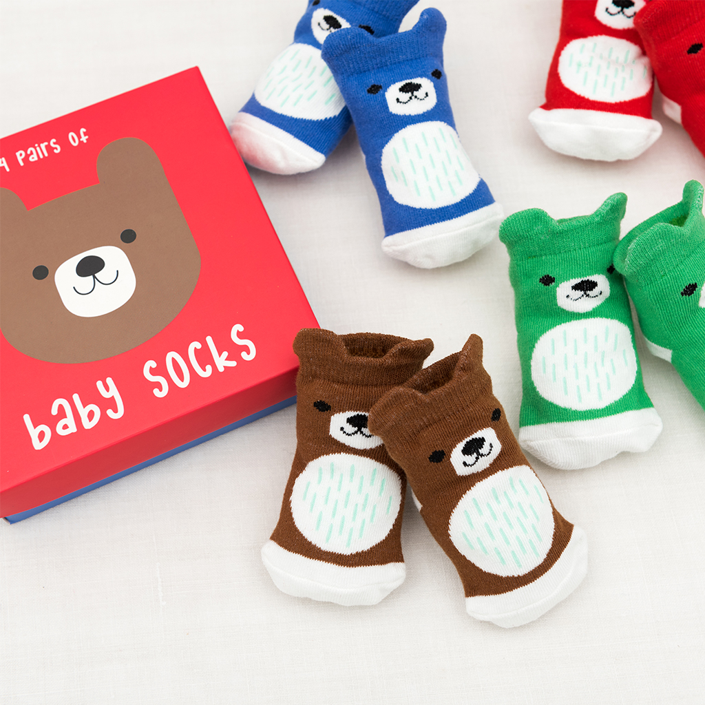 baby socks (4 pairs) - bear