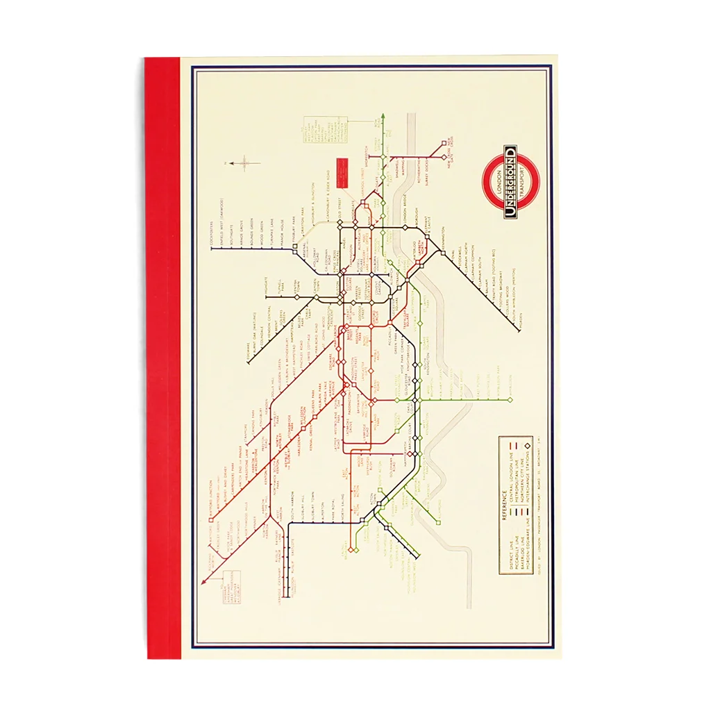 a5 notebook - tfl heritage tube map