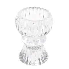 double ended glass candle holder - clear double ended glass candle holder - clear