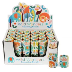 tube of colouring pencils - wild wonders tube of colouring pencils - wild wonders