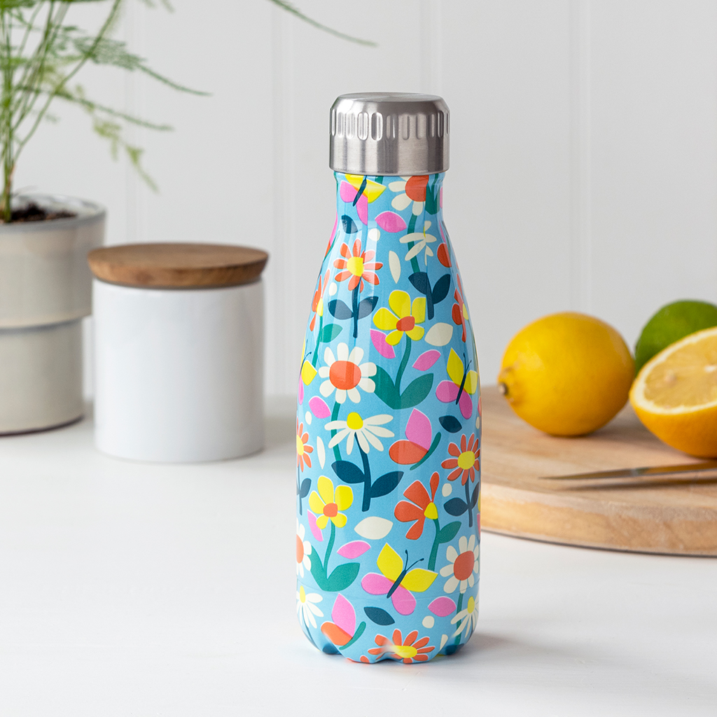 stainless steel bottle 260ml - butterfly garden