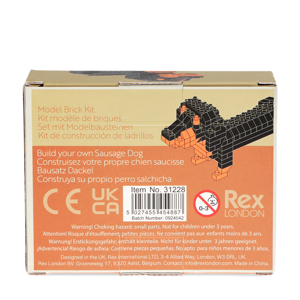 build your own dog model brick kit - sausage dog