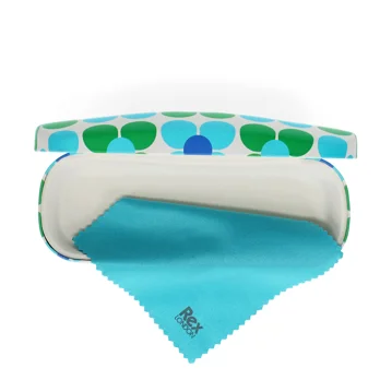 glasses case & cleaning cloth - blue and green daisy glasses case & cleaning cloth - blue and green daisy