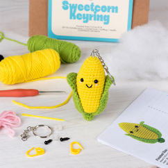 crochet keyring kit - sweetcorn
