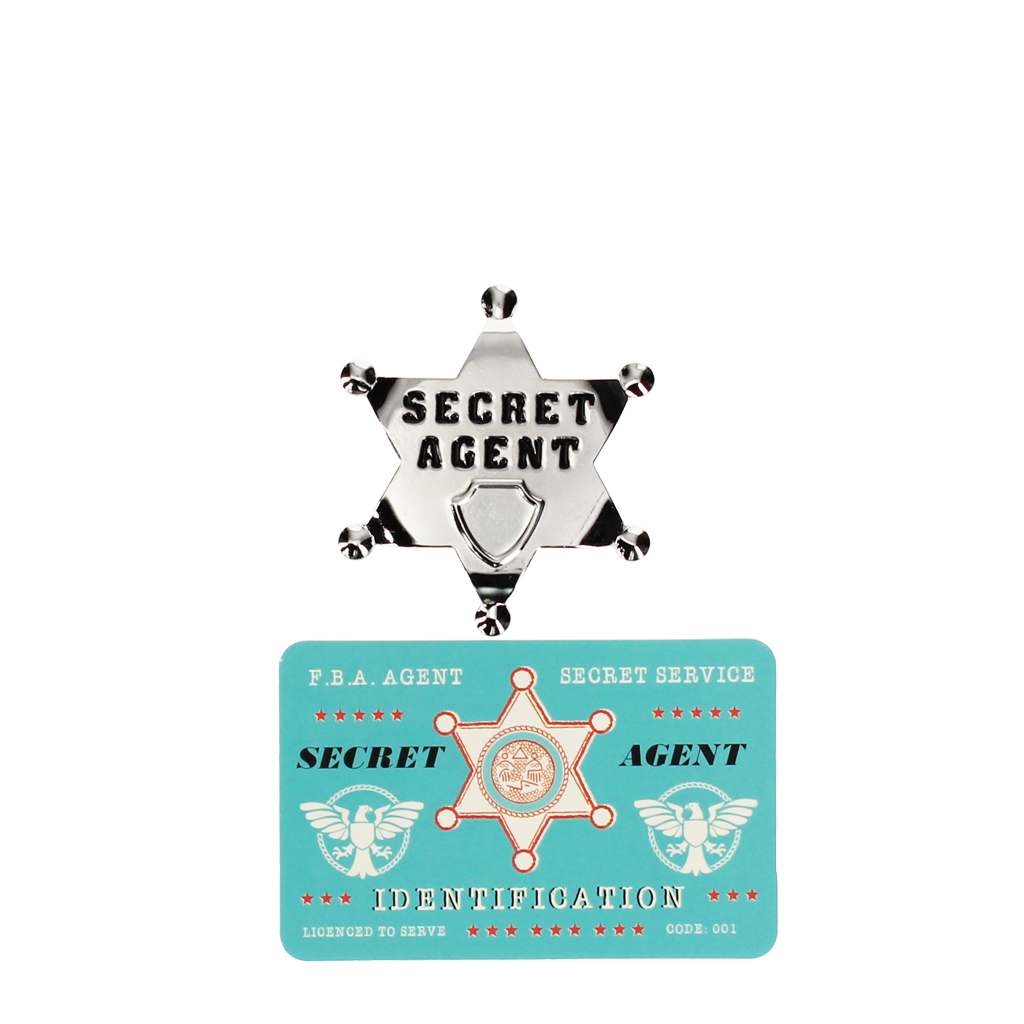 metallabzeichen und ausweis - secret agent