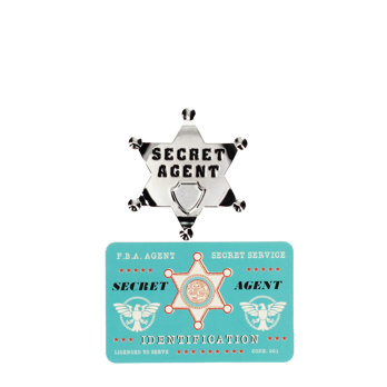 badge et carte d'identité en métal - secret agent