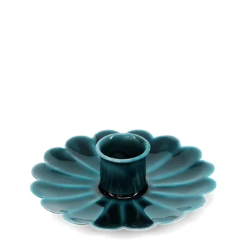 enamel flat flower candle holder - blue enamel flat flower candle holder - blue