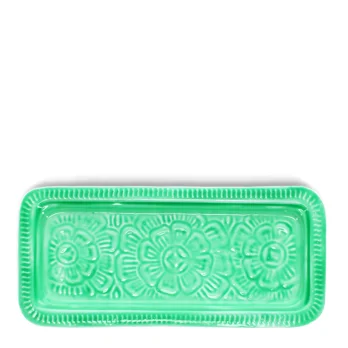 enamel trinket tray - green enamel trinket tray - green