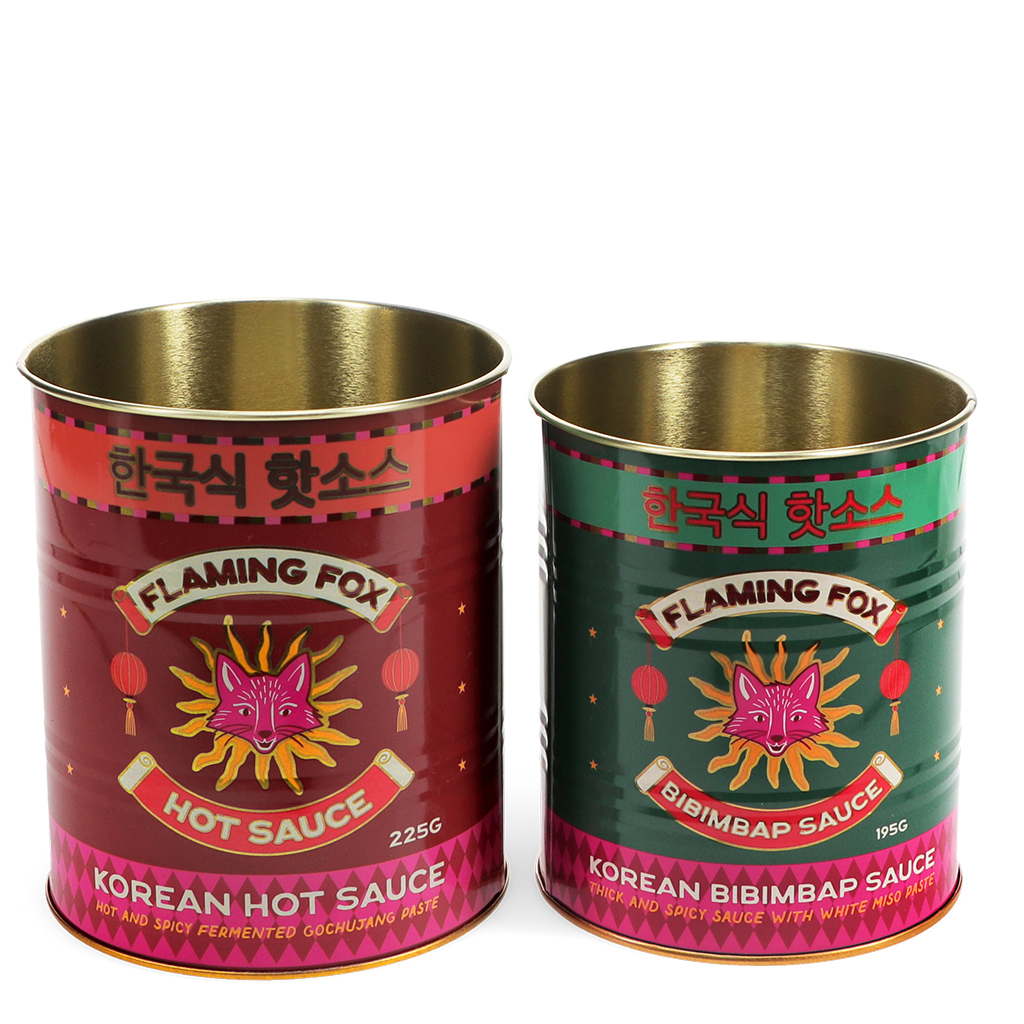medium storage tins (set of 2) - flaming fox sauces