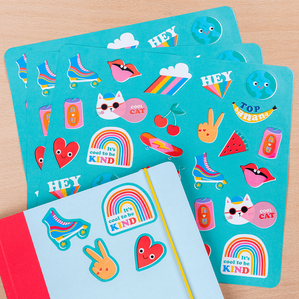 ensemble de 3 feuilles d'autocollants top banana