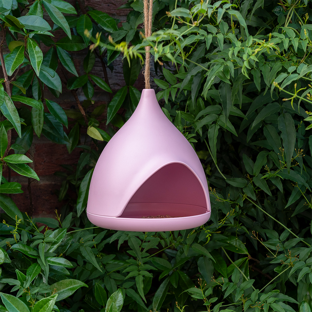 bamboo fibre bird feeder - pink