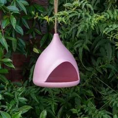 bamboo fibre bird feeder - pink bamboo fibre bird feeder - pink