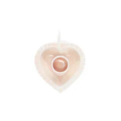 enamel heart-shaped chamberstick candle holder - pink enamel heart-shaped chamberstick candle holder - pink