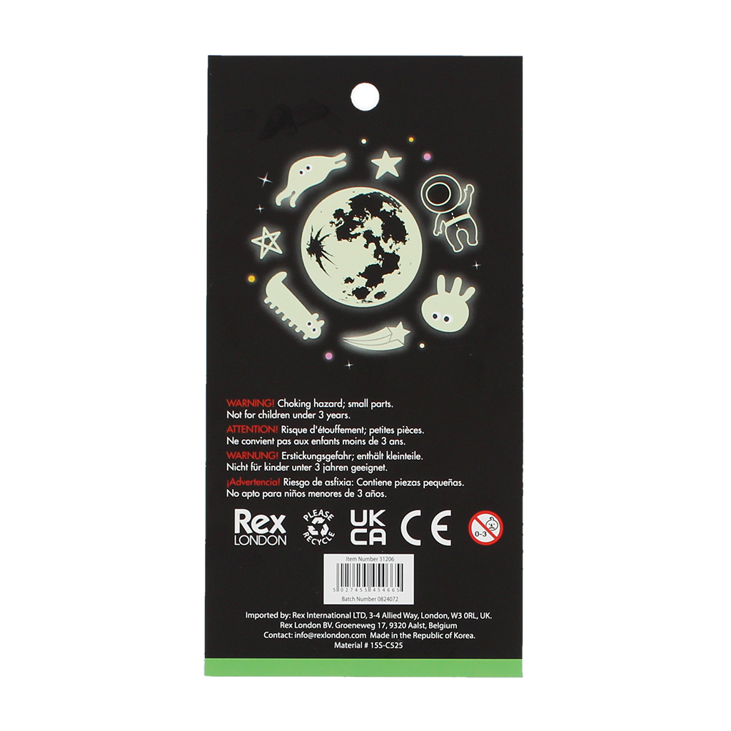 3d stickers - space (glow in the dark)