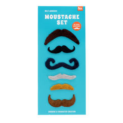 self-adhesive moustaches (set of 6)