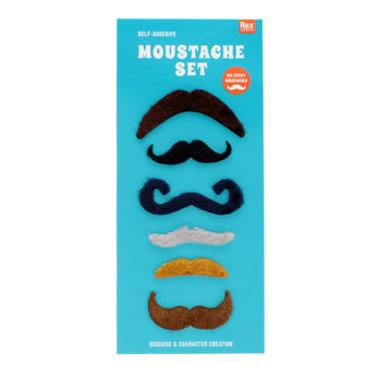 self-adhesive moustaches (set of 6)