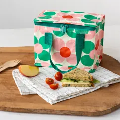 bolsa térmica para almuerzo - margarita rosa y verde