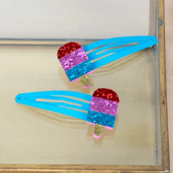 glitter hair clips (set of 2) - ice lolly glitter hair clips (set of 2) - ice lolly