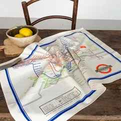 paño de cocina de algodón - mapa del metro patrimonial tfl