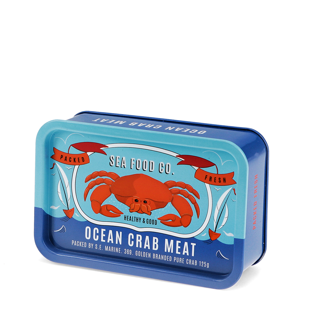 mini storage tin with lid - crab