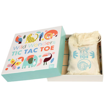 tic-tac-toe aus holz wild wonders (drei gewinnt)