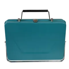barbacoa portátil en maleta - azul