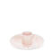 enamel chamberstick candle holder - soft pink