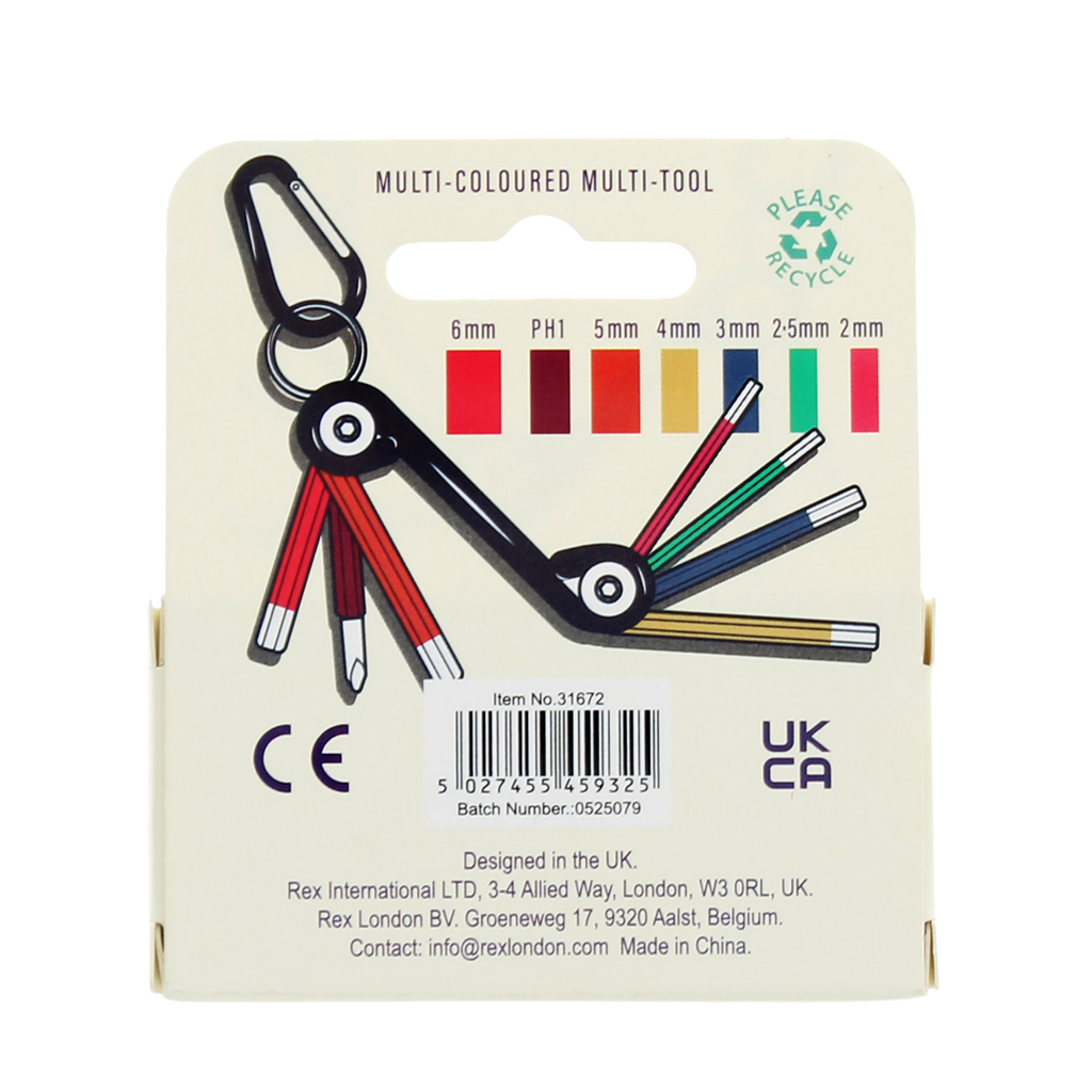 7 in 1 hex key multi-tool - multi-colour