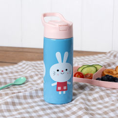 stainless steel bottle with push button lid 500ml - lottie and friends