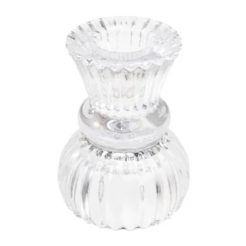 double ended glass candle holder - clear double ended glass candle holder - clear