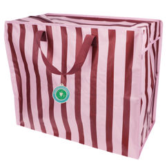 xxl-tasche – rosa/braun gestreift