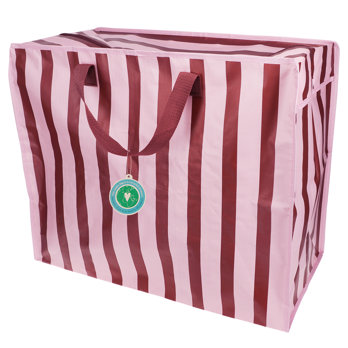 xxl-tasche – rosa/braun gestreift