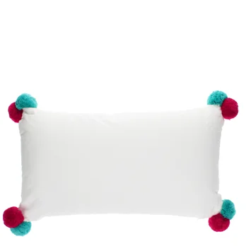 embroidered cushion with pom poms - sausage dog embroidered cushion with pom poms - sausage dog