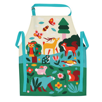 abwischbare kinderschürze aus baumwolle - woodland