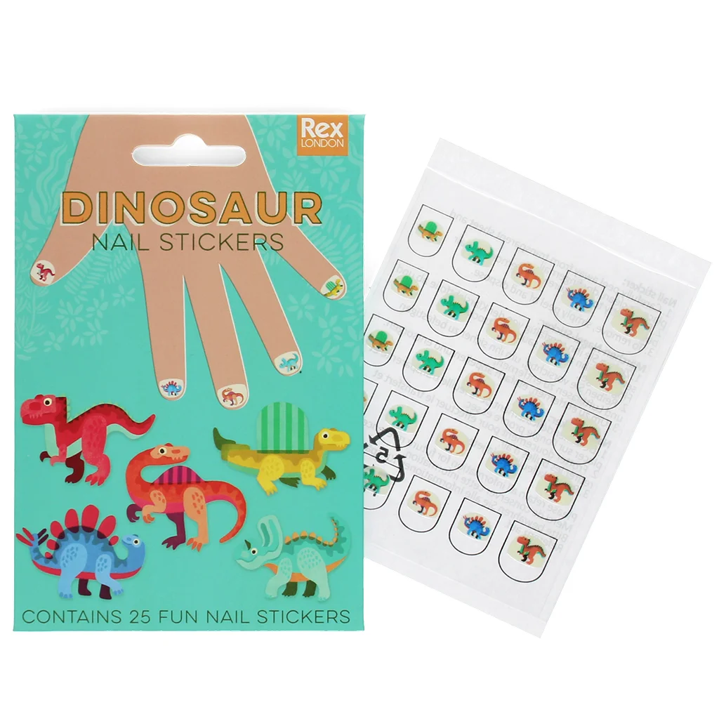 autocollants ongles pour enfants - dinosaure