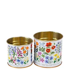 mini latas de almacenamiento wild flowers (juego de 2)