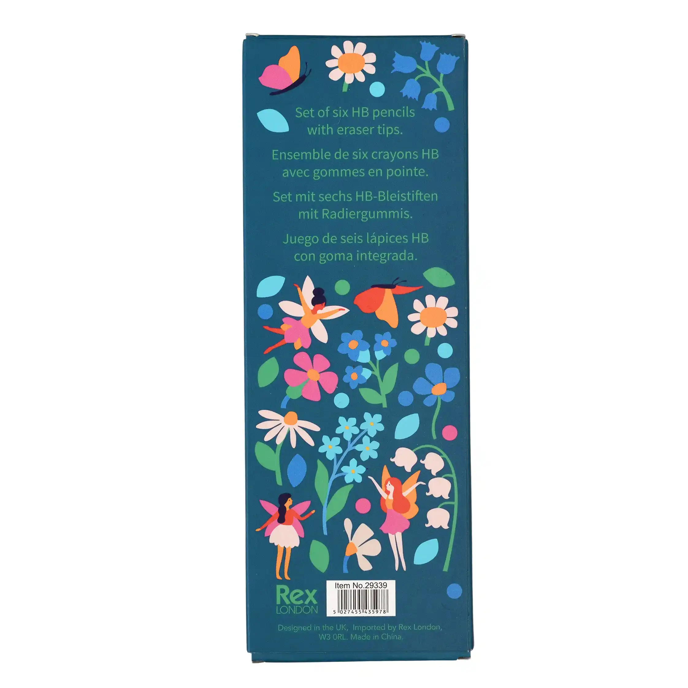 hb pencils (pack of 6) - fairies in the garden