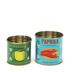 mini paprika and pepper storage tins (set of 2)