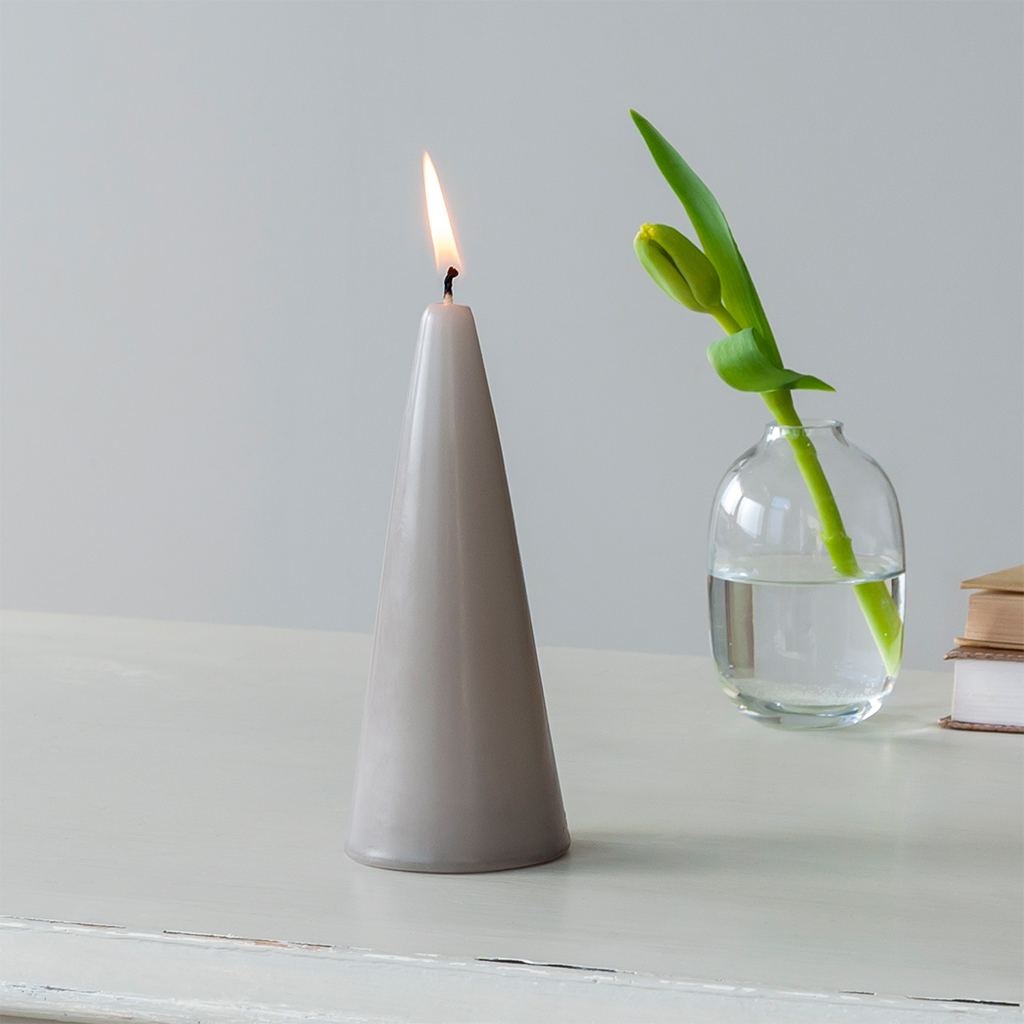 small cone candle - light grey