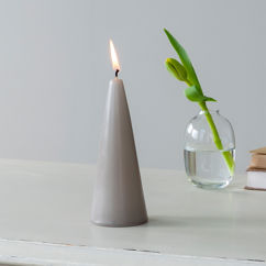 small cone candle - light grey