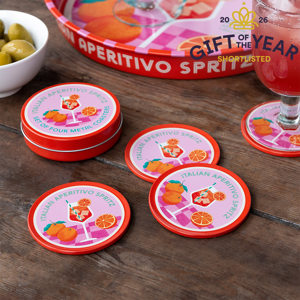 metal coasters (set of 4) - aperitivo spritz