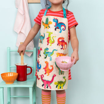 tablier enfant en coton essuyable - baby dinos