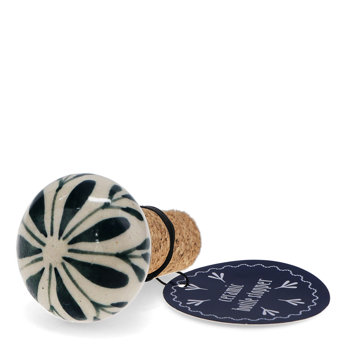ceramic and cork bottle stopper - leaf