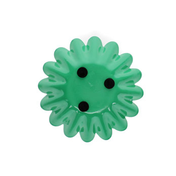 emaille-kerzenhalter mit gewölbtem tropfschutz in blumenform - grün