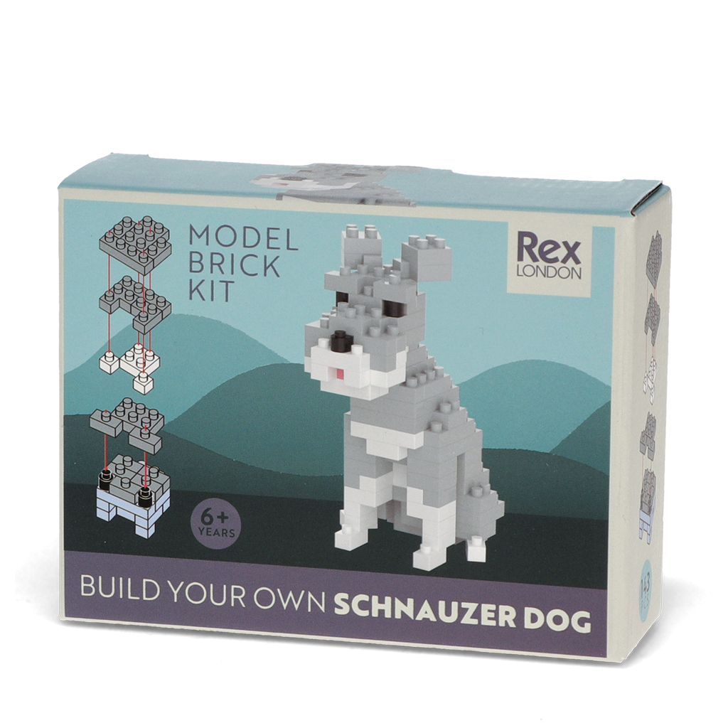 build your own dog model brick kit - schnauzer