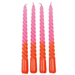 dip dye spiral candles (set of 4) - pink
