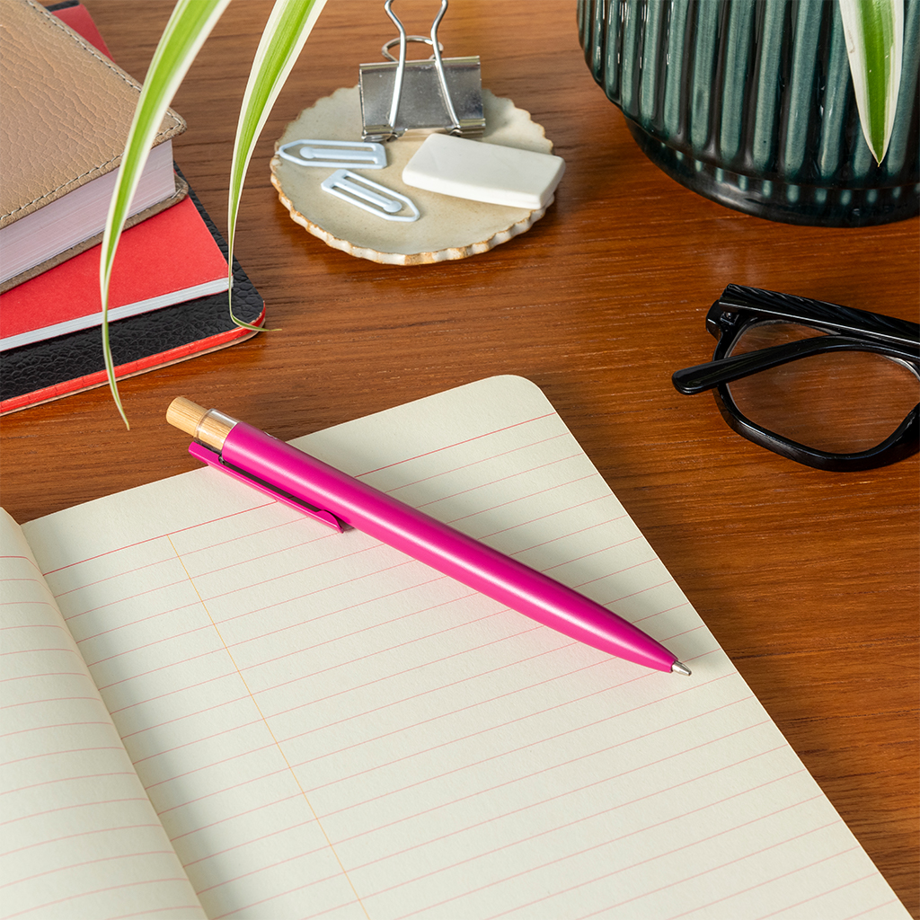 recycelter kugelschreiber - leuchtend pink