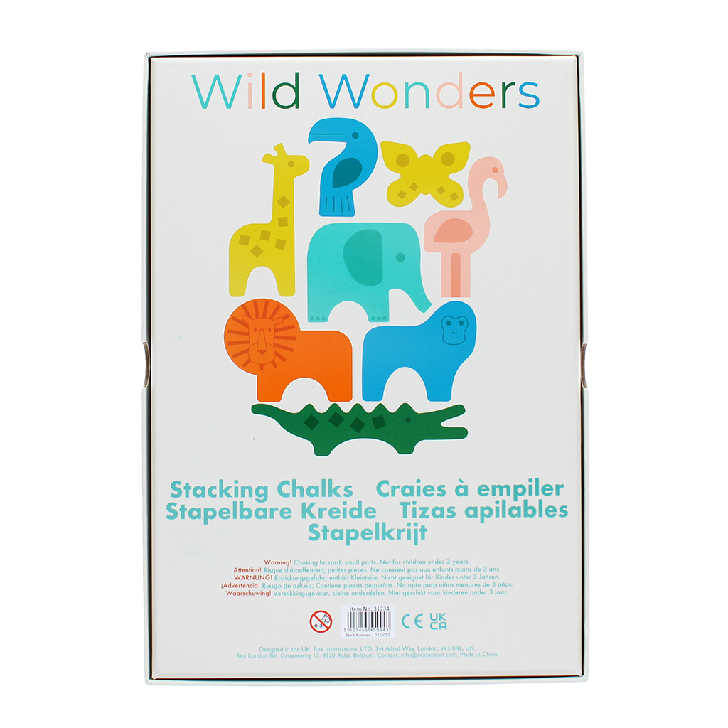 animal shaped stacking chalks - wild wonders